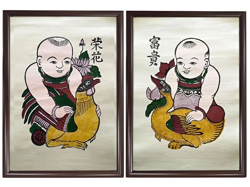 Tranh dân gian Vinh Hoa – Phú Quý trên nền giấy dó