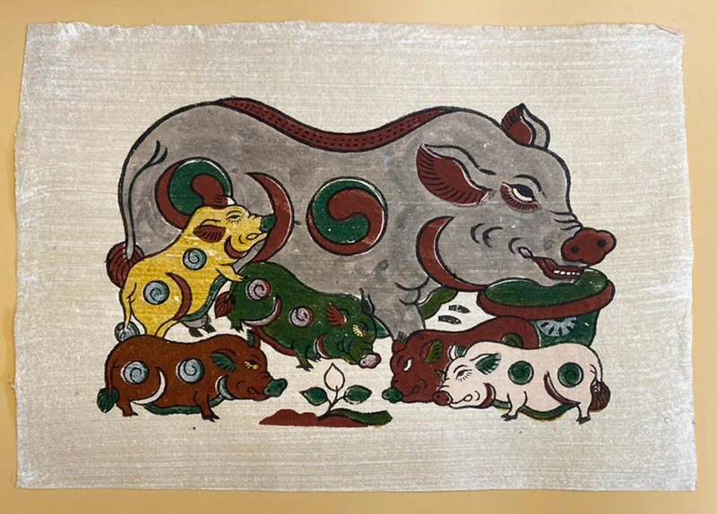 Tranh Đông Hồ đàn lợn âm dương